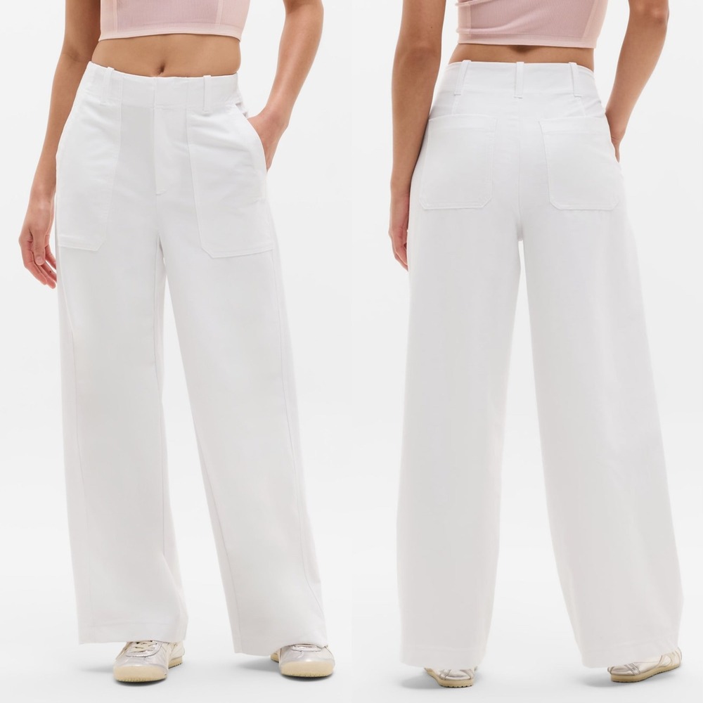 Athleta Skyline High-Rise Wide Leg Pant, White Sz 4